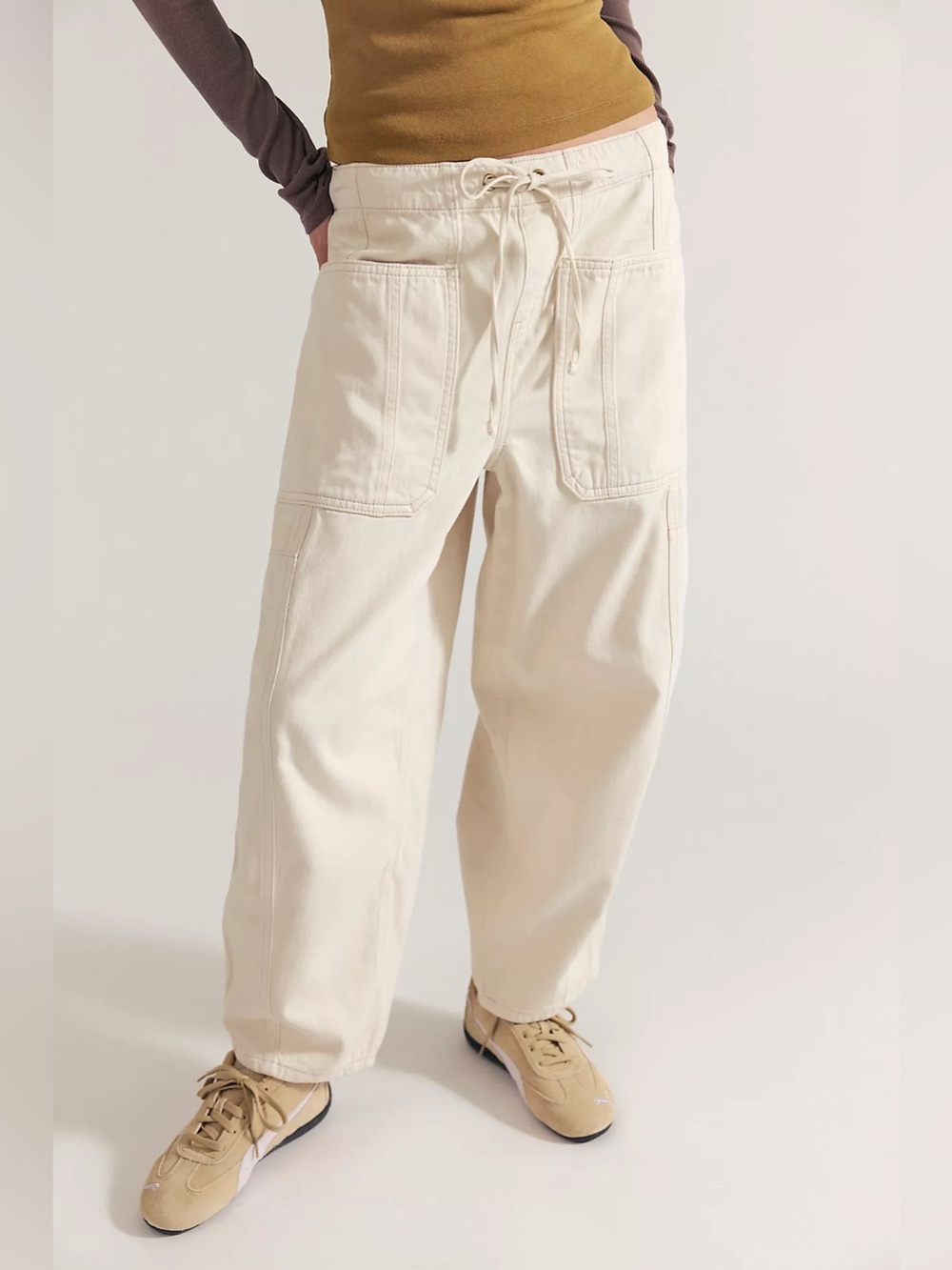 Free People Silverton Pull-On Barrel Jeans